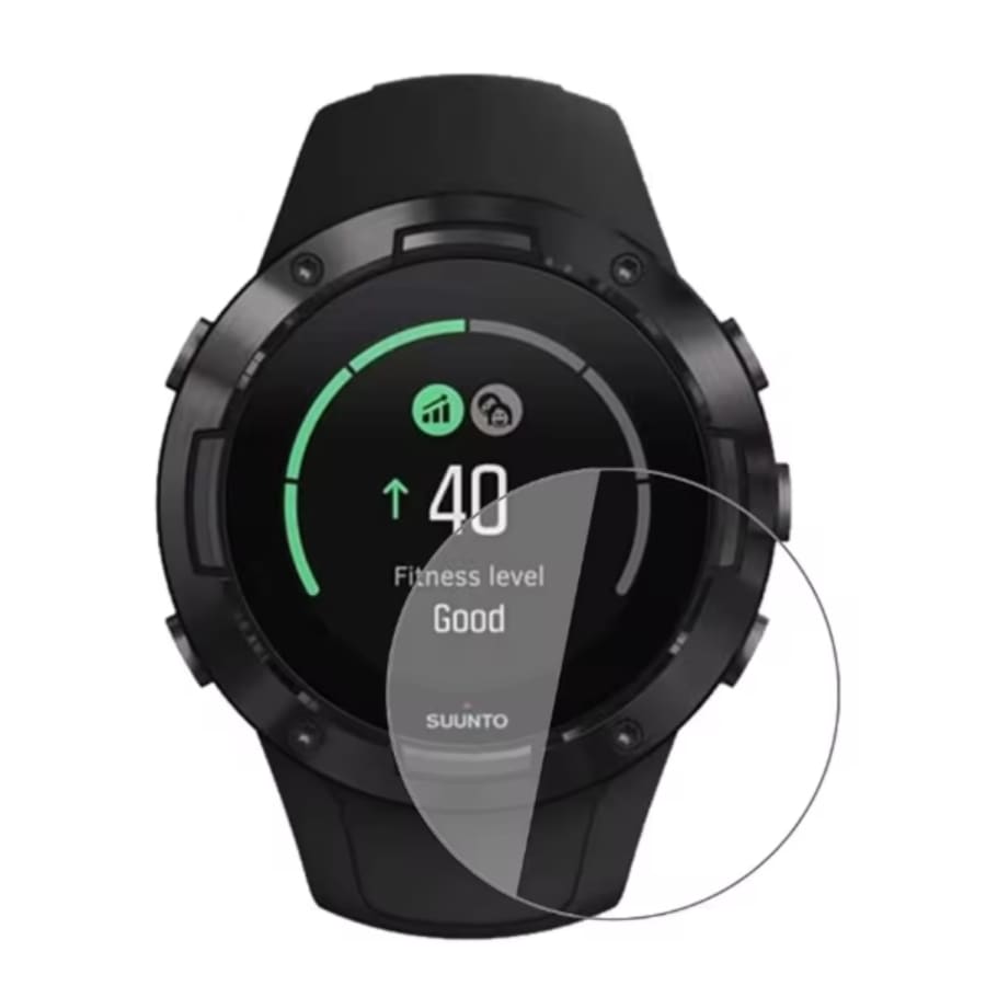 Clear screen protector for Suunto 5 smartwatch, durable watch case from That Watch Shop, protects and enhances the device's display.