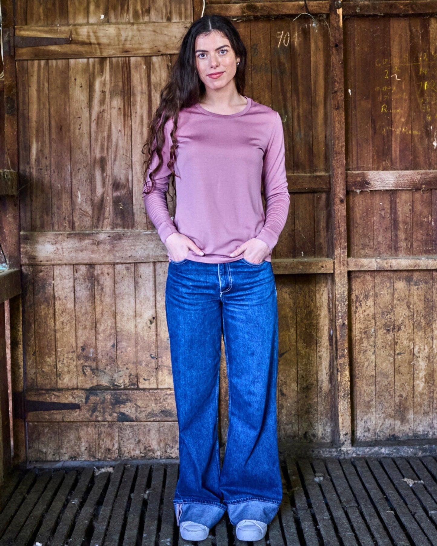 Women's Standard Long Sleeve - 100% Merino Wool, Rose Merino 365 NZ