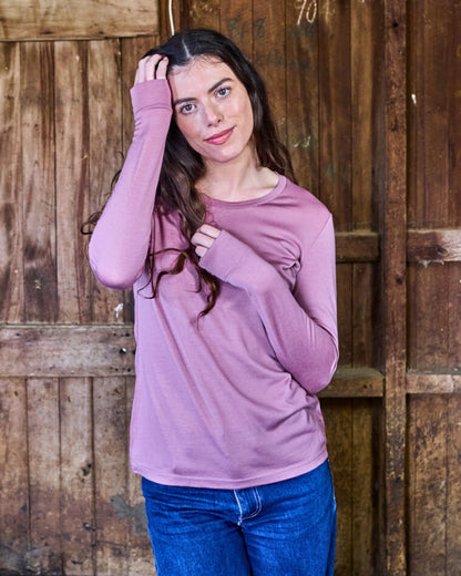 Women's Standard Long Sleeve - 100% Merino Wool, Rose Merino 365 NZ