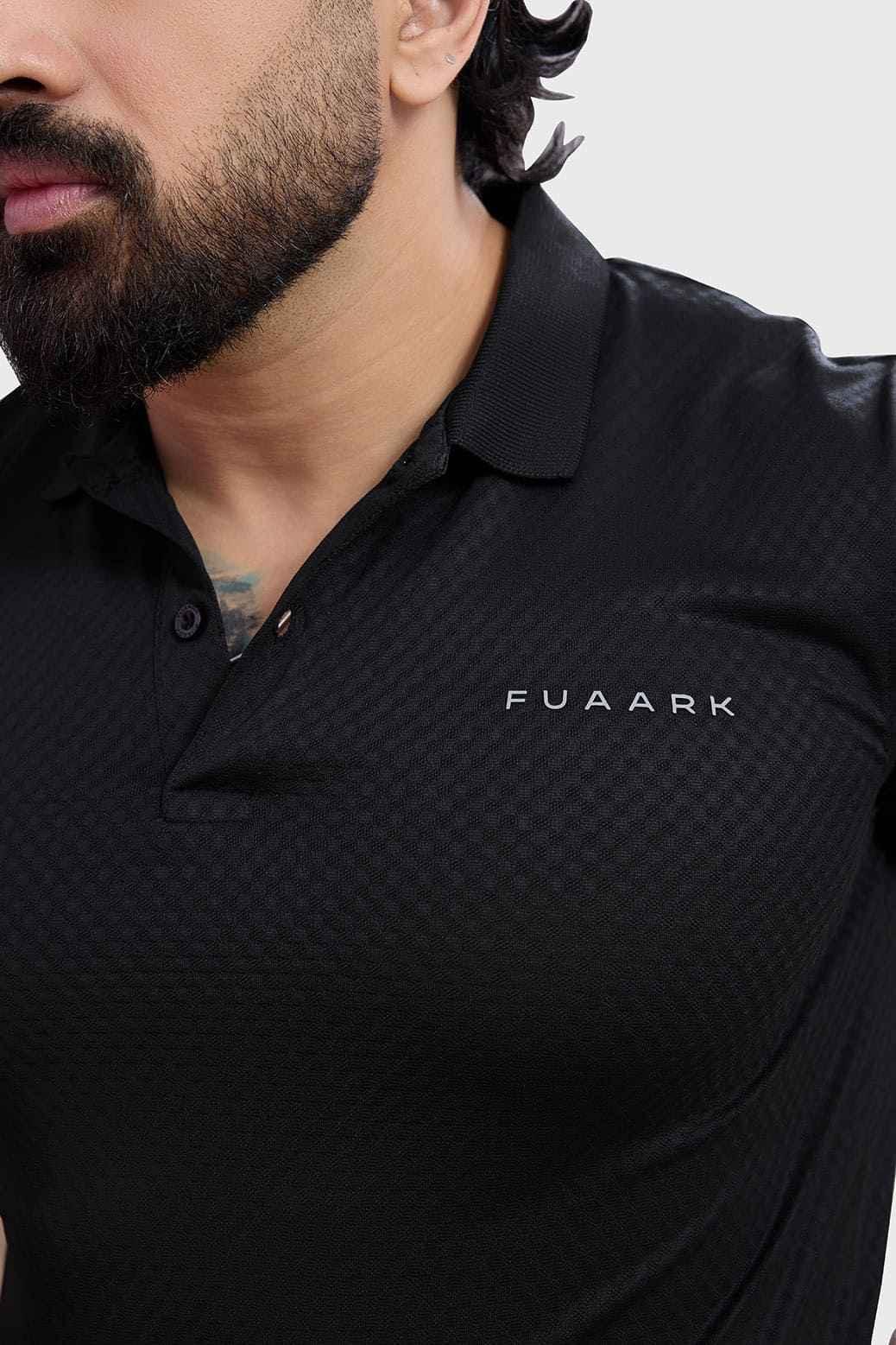 Wave Polo T-shirt Black