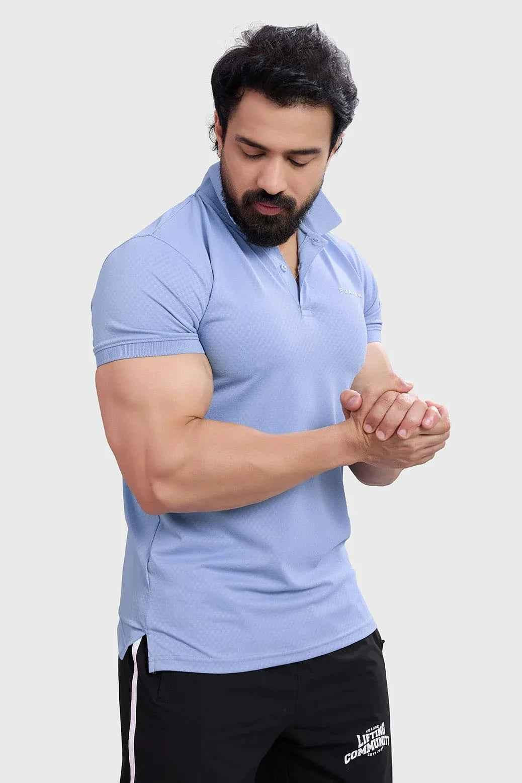 Wave Polo T-shirt Light Blue