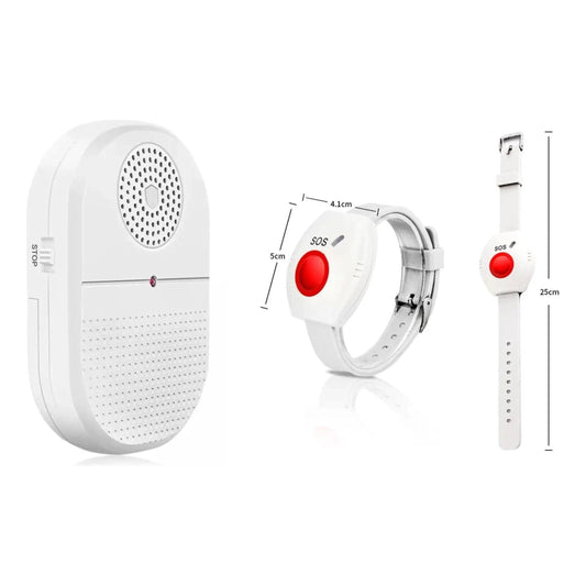 Wireless Caregiver Pager with SOS Call Button Watch.