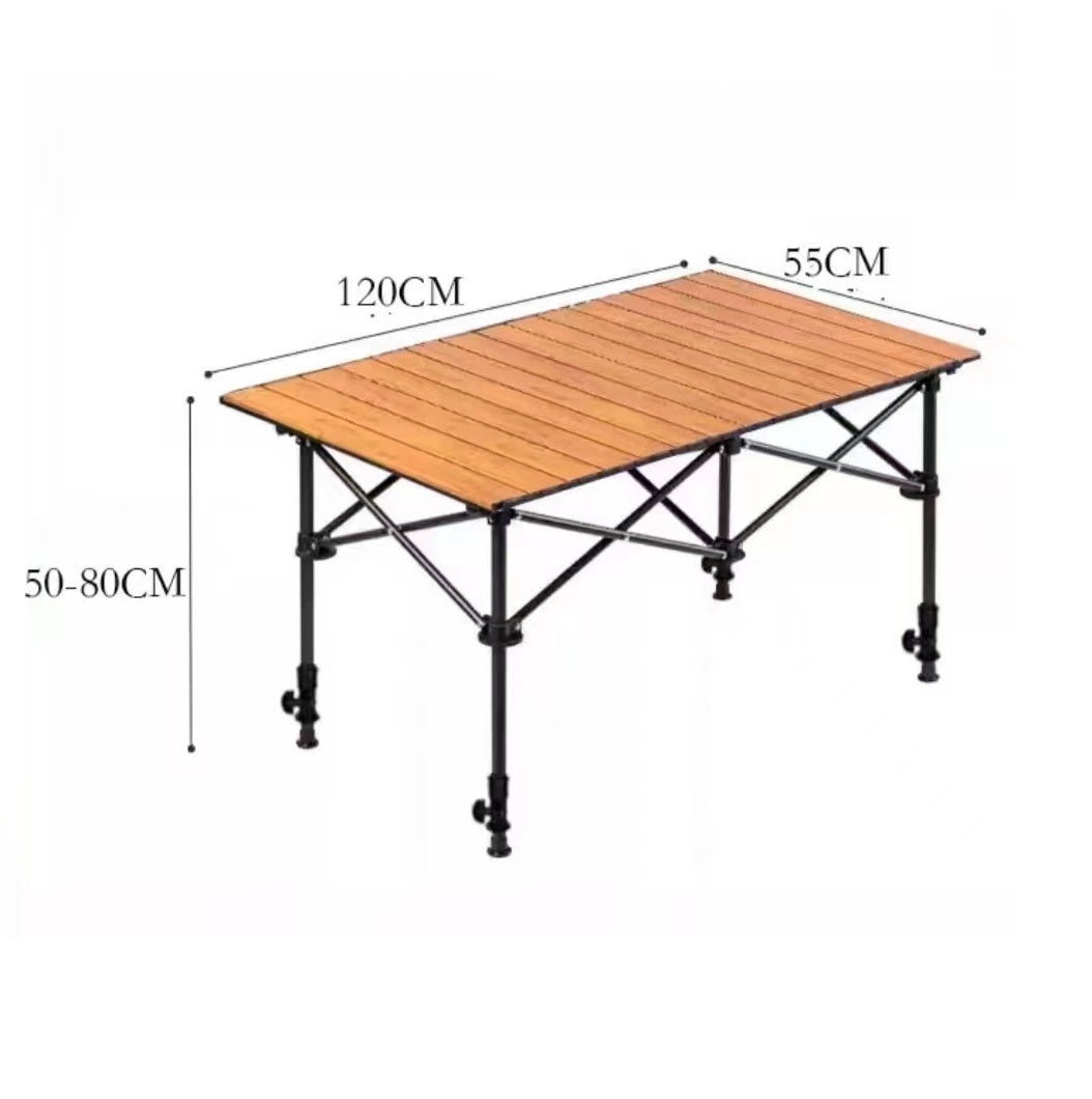 120cm Length Foldable Camping Table – Portable Outdoor Table with Adjustable Height ECOTREK