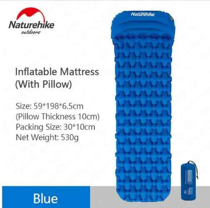 Outdoor Inflatable Mattress - Moisture-Proof Camping Tent Sleep Pad with Pillow Options | 1P & 2P
