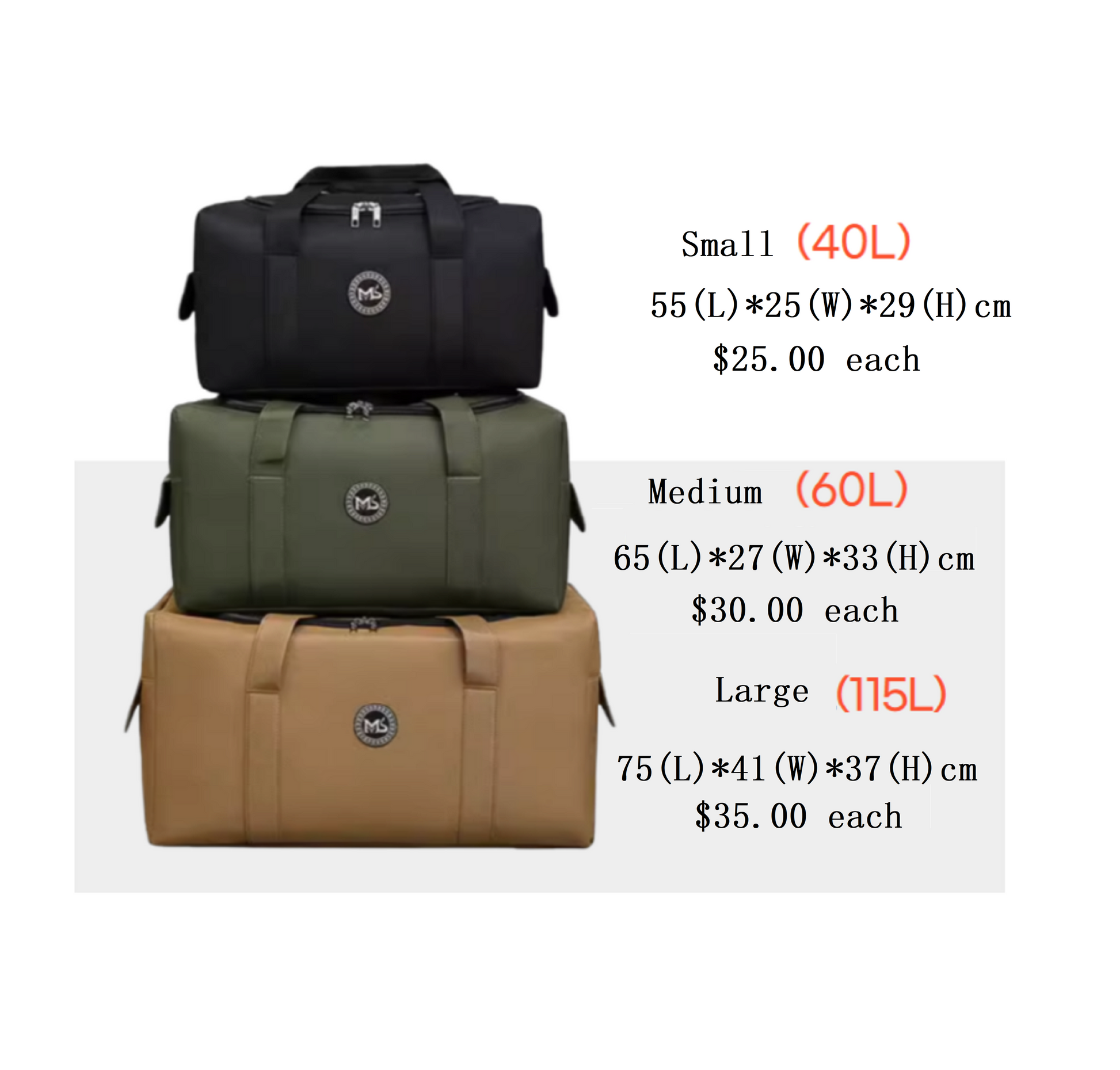 Outdoor Travel & Camping Gear Bag Small (40L)-3 sizes available ECOTREK