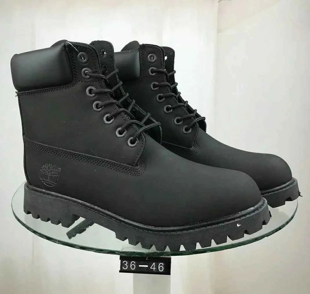 Classic Leather Work Boots - Durable Cowhide Waterproof Boots for Men and Women | Outdoor Hiking