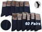 WHOLESALE - Business Socks Crew Socks (60 Pairs) Men's Navy Dress Socks dealonline.co.nz