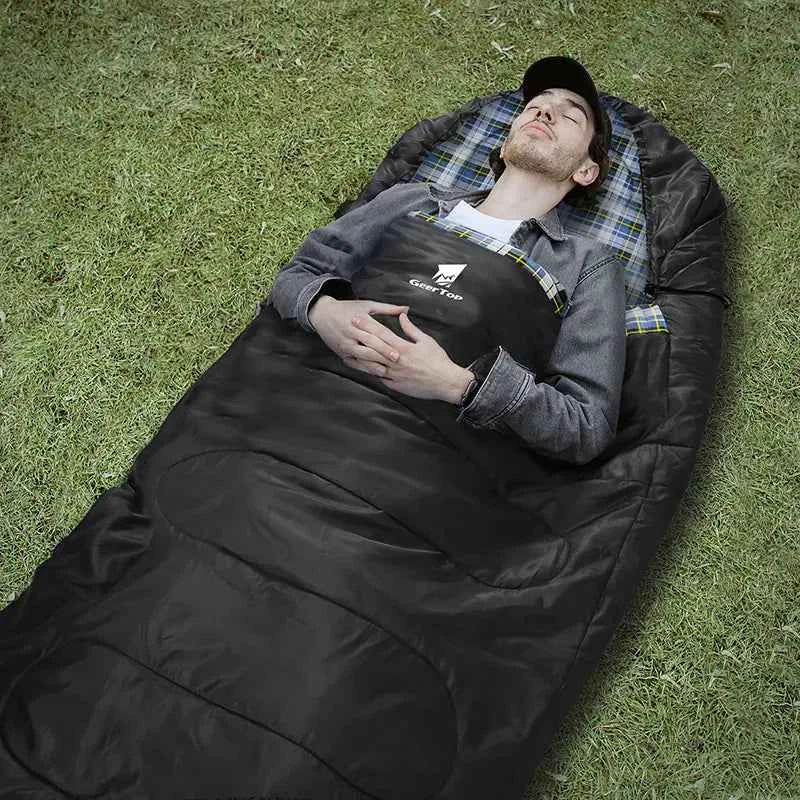 Large Winter Flannel Sleeping Bag - 220x100cm Warm Thickened Camping Sleeping Bag | Envelope Design