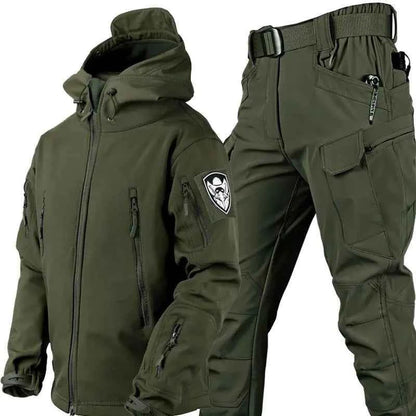 Outdoor Shark Skin Warm Camouflage Jacket and Pants Set - Tactical Softshell Fleece-Lined | Military Style