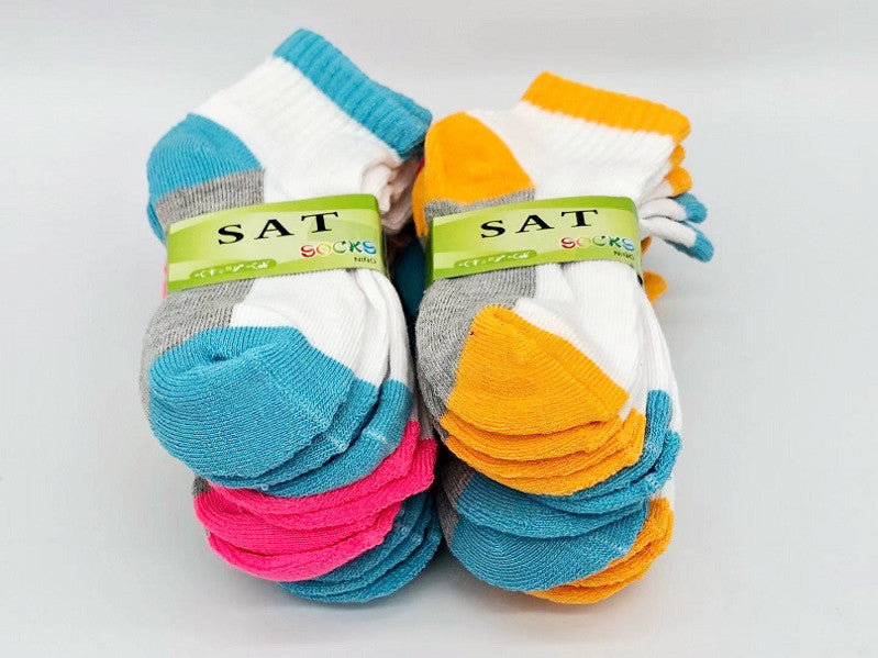(12 Pairs) 2-4 Years Kids' Ankle Socks Cushion Socks dealonline.co.nz