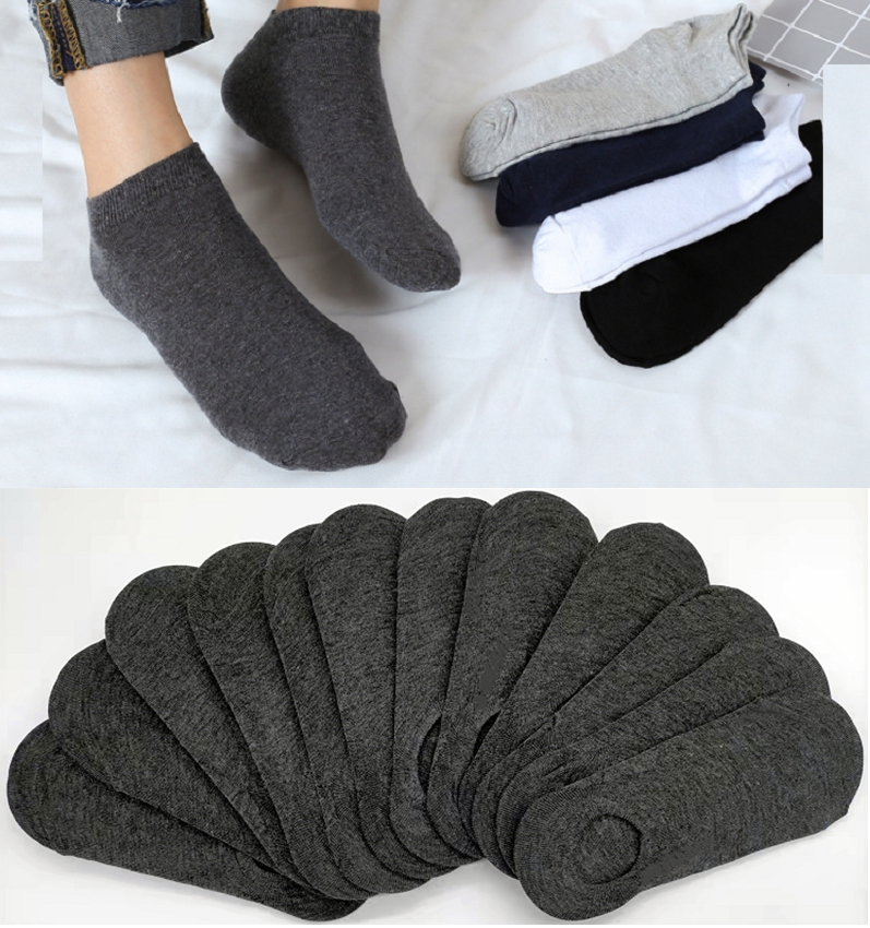 No Show Invisible Liner Socks Low Cut Silicone  - Grey (12 pairs) dealonline.co.nz