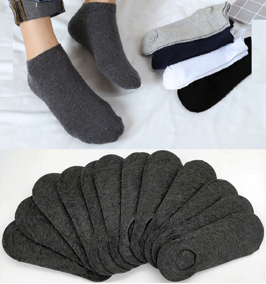 No Show Invisible Liner Socks Low Cut Silicone  - Grey (12 pairs) dealonline.co.nz