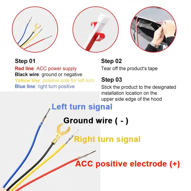 APP-Controlled LED Car Hood Light Strip (12V) Habicare