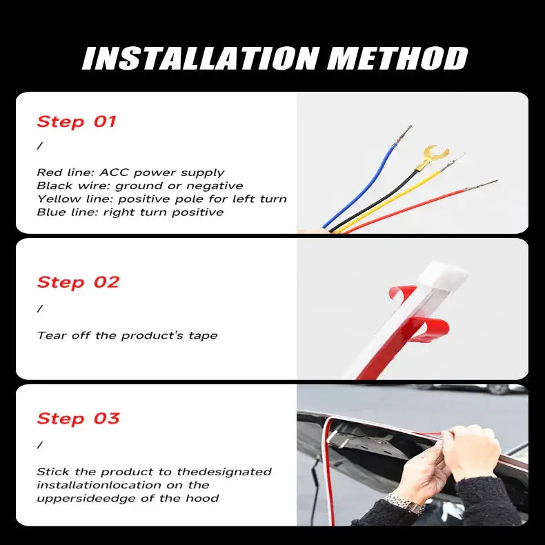 APP-Controlled LED Car Hood Light Strip (12V) Habicare