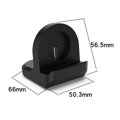 Black metal Apple Watch charging stand by That Watch Shop, designed to hold and charge your Apple Watch securely.