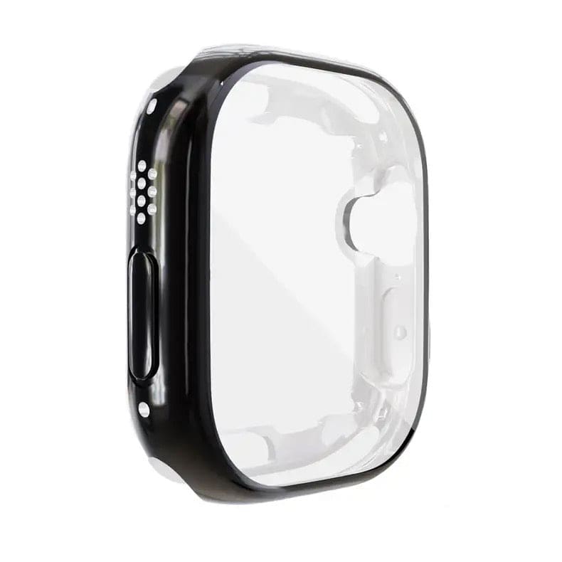 Black protective case for Apple Watch Ultra 3 (49mm) featuring a sleek design, designed to shield and enhance the watch.