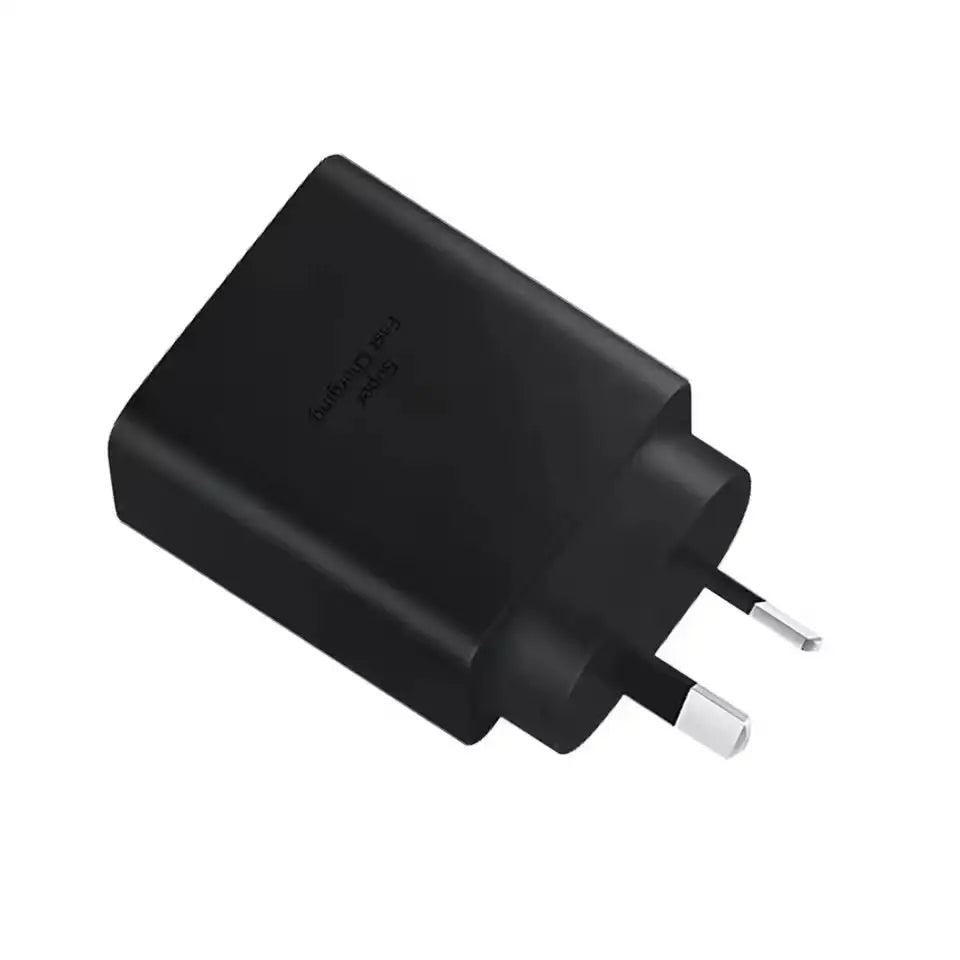 Black AU travel adapter with USB charger, 5V 1A/2A, TWS design by Habicare for global device charging.