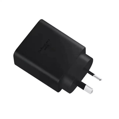 Black AU travel adapter with USB charger, 5V 1A/2A, TWS design by Habicare for global device charging.