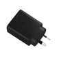 Black AU travel adapter with USB charger, 5V 1A/2A, TWS design by Habicare for global device charging.