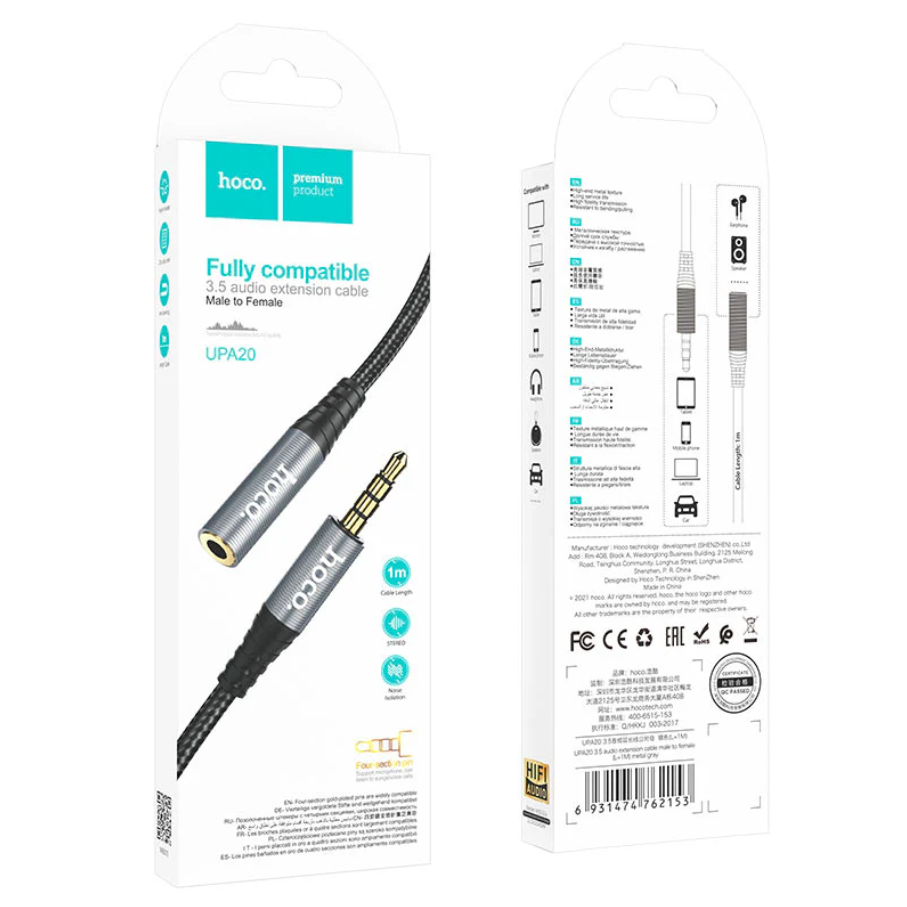 Audio Extension Cable 3.5mm Male to Female (UPA20) - 1M - ShopHub
