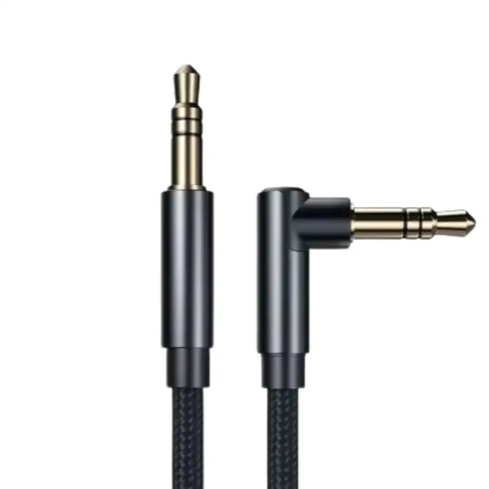 Habicare 9eight5 aux adapter cord for car, headphones, and devices, showing the compact connection cable for audio compatibility.