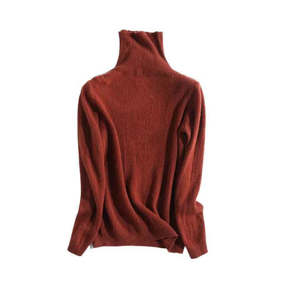 Women's 100% Merino Wool Turtleneck Sweater - Slim Fit, High Neck | Autumn Winter Layering