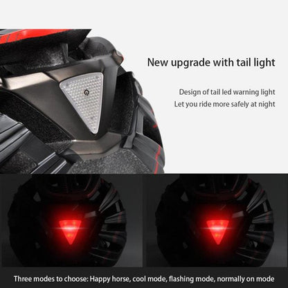 HT-22 Adult Bike Helmet – Lightweight Cycling Helmet with Magnetic Goggles & LED Tail Light HT43204 - ShopHub