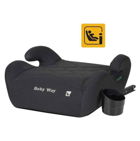 Baby Way NZ ClickSecure i-Size R129 half booster seat with ISOFIX and cup holder, designed for safe toddler car travel.