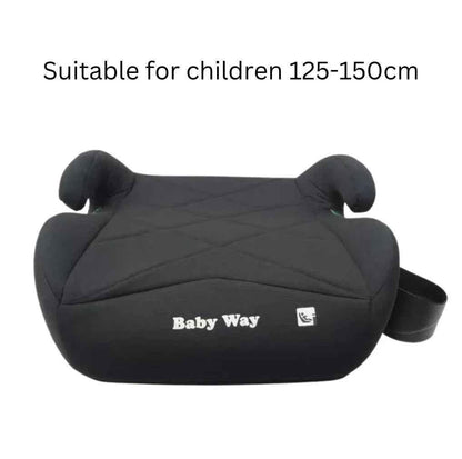 Baby Way NZ ClickSecure i-Size R129 half booster seat with ISOFIX and cup holder for toddler car safety.