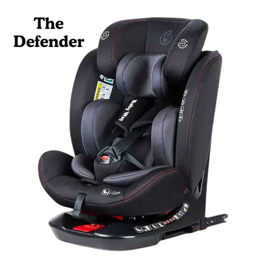 Baby Way NZ The Defender i-Size 360 rotating convertible car seat with Isofix and top tether for infants and toddlers.