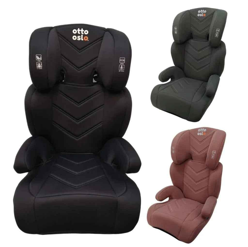 Baby Way NZ Zen i-Size booster car seat with ISOFIX and adjustable headrest in black, suitable for toddlers and babies.