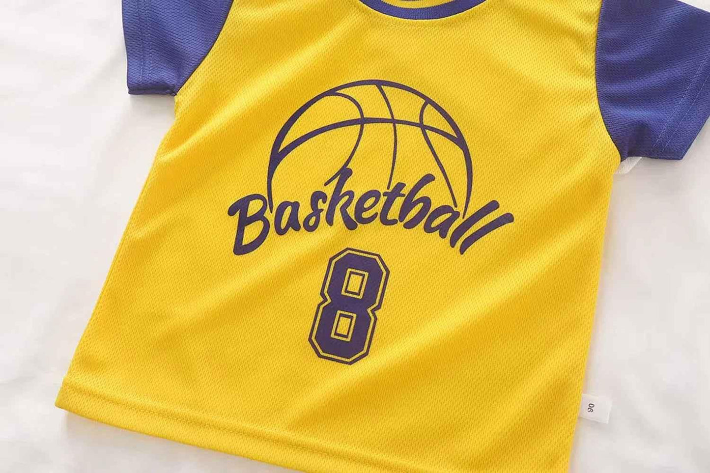 Baby Way NZ kids' sportswear matching set with black basketball and netball tops for toddlers, size 2.