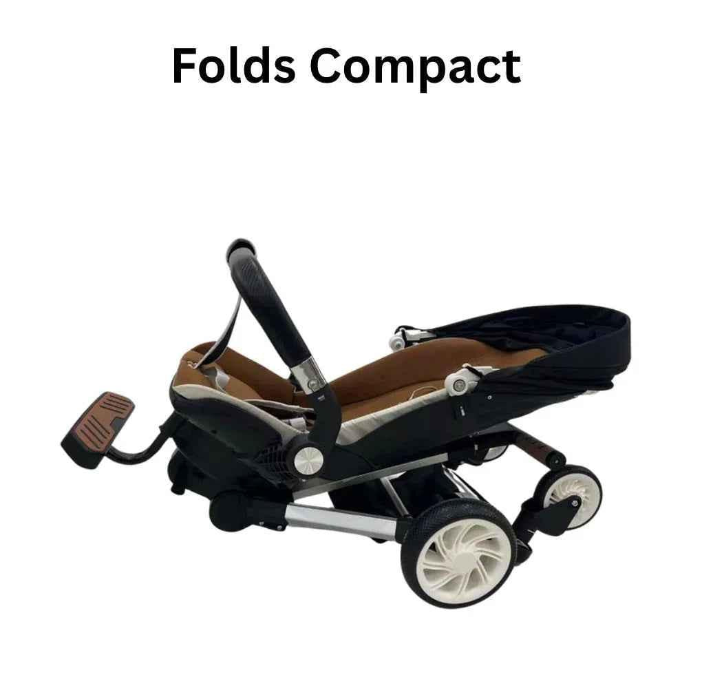 Baby Way NZ Urban Rider 2-Way Convertible Stroller, compact and versatile with adjustable seating for convenient urban travel.