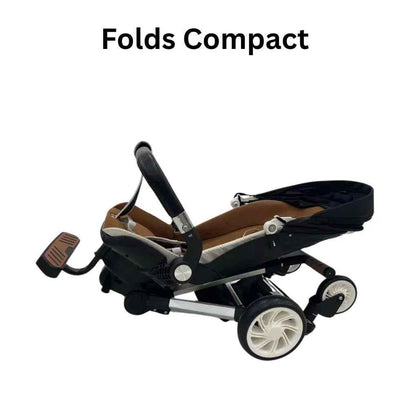 Baby Way NZ Urban Rider 2-Way Convertible Stroller, compact and versatile with adjustable seating for convenient urban travel.