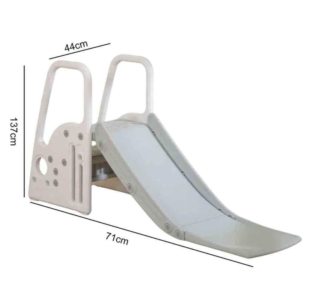 Baby Way NZ 3-in-1 indoor toddler slide, chair, and step stool, versatile play set with colorful plastic design.
