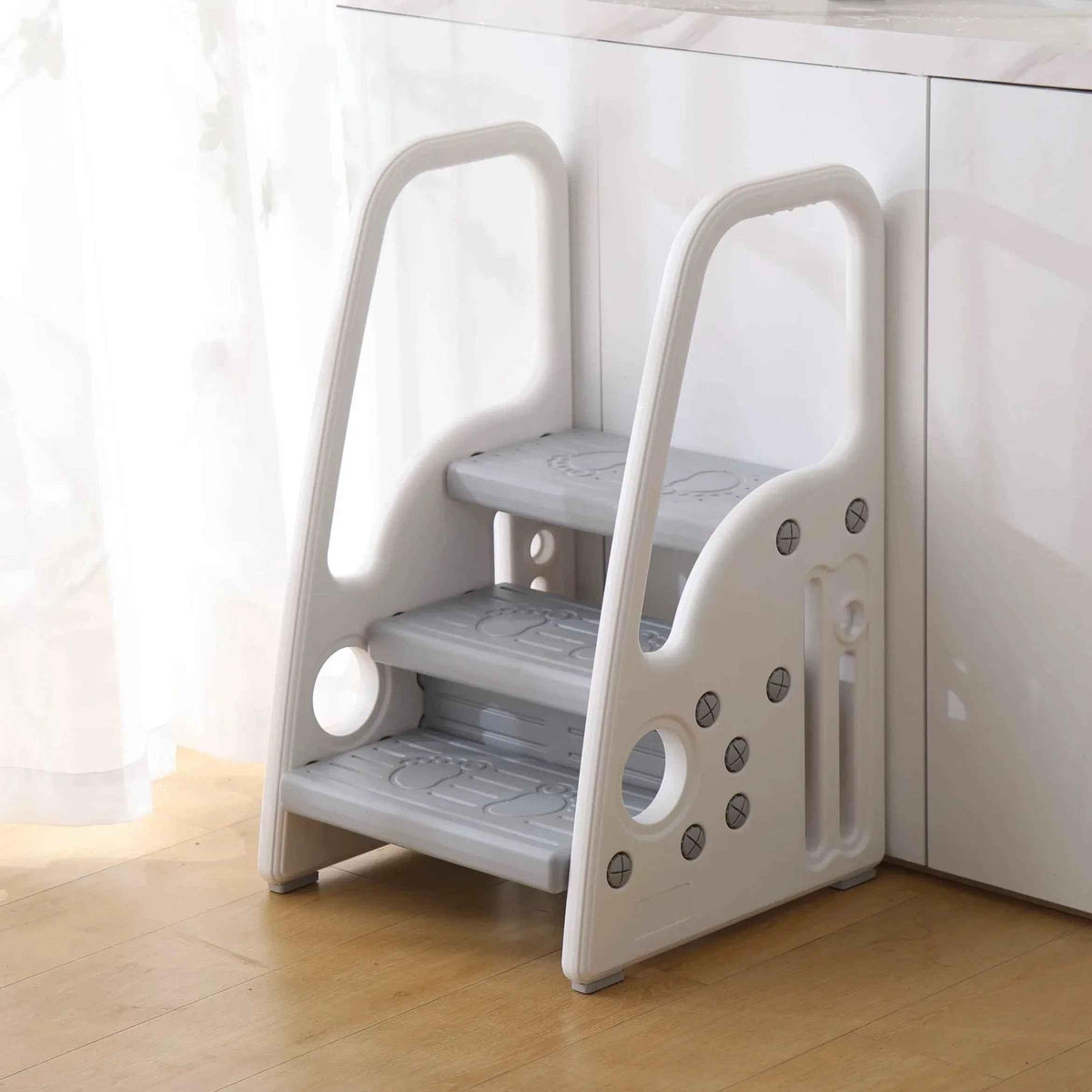 Baby Way NZ multifunctional 3-in-1 slide, chair, and step stool for toddlers, indoor play set with vibrant colors and secure design.