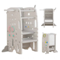 Baby Way NZ toddler learning tower and step stool with activity center, featuring a sturdy design for safe, multi-function use.