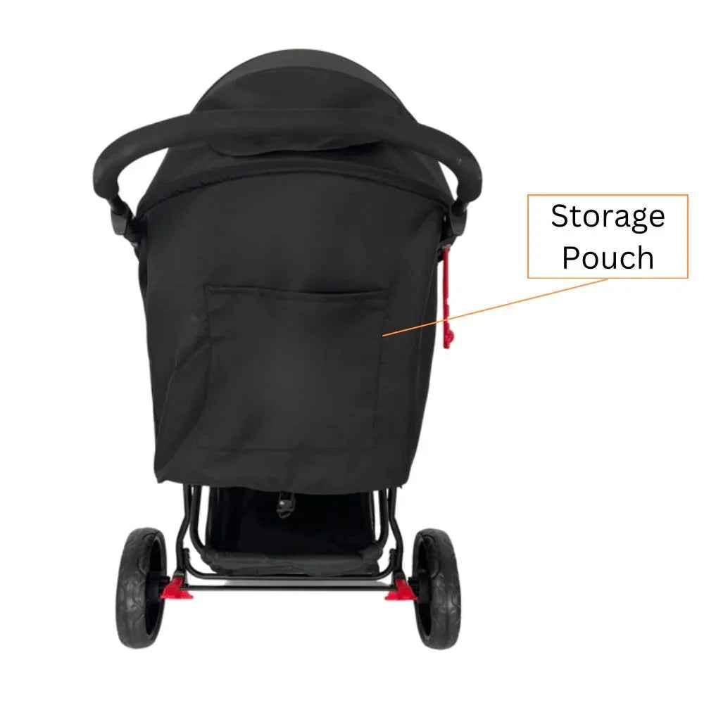 Baby Way NZ Explorer 3-Wheel Umbrella Stroller with food tray, lightweight design and adjustable canopy for easy strolling.