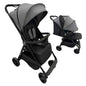 Baby Way NZ Roam compact travel umbrella stroller with extended canopy in black, lightweight and easy to fold for convenience.