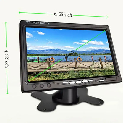 Backup Reverse Camera with 7" LCD Monitor – Easy Install 12V/24V CVBS Habicare