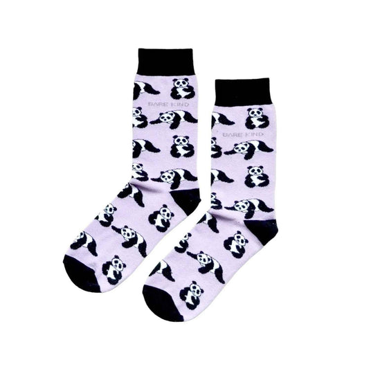 Barekind NZ bamboo socks featuring panda design, comfortable adult socks made from sustainable bamboo material.