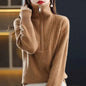 Women's 100% Merino Wool Thick Turtleneck Sweater - Zipper Front, Loose Fit | Winter Warmth