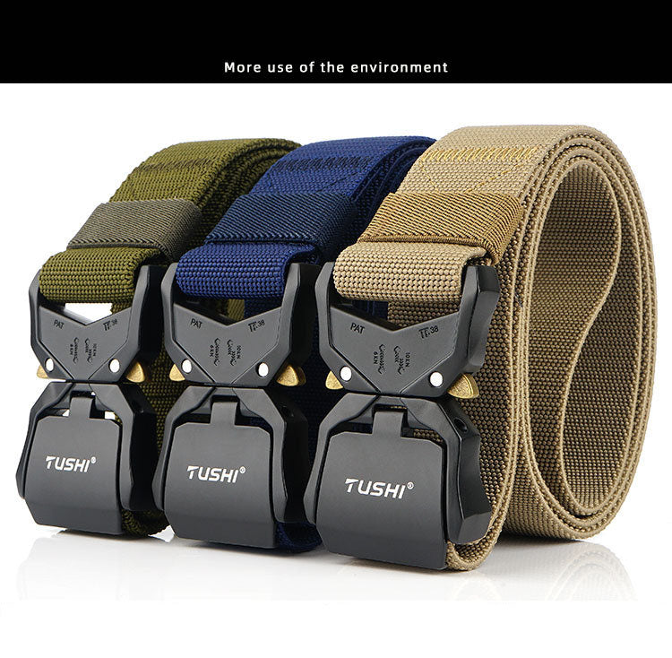Tactical Belt Military Hiking Nylon Web Rigger Work Belts Heavy-Duty Quick-Relea dealonline.co.nz