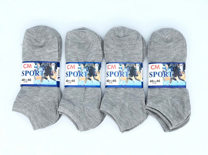 (60 Pairs) Thin Ankle Socks - GREY - M7-11/ W8-12 dealonline.co.nz