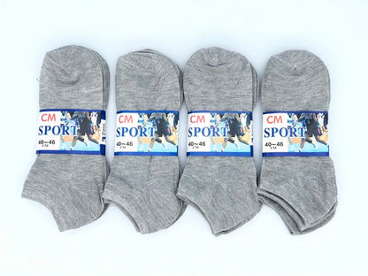 (60 Pairs) Thin Ankle Socks - GREY - M7-11/ W8-12 dealonline.co.nz
