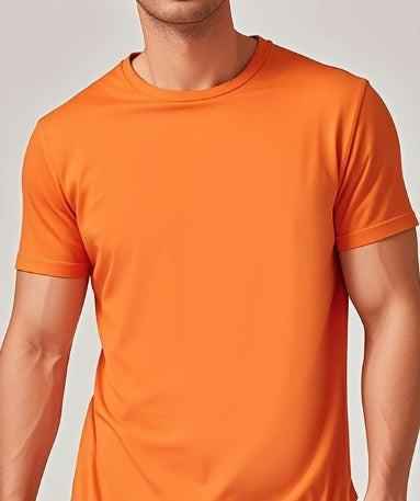 Solid Casual Short-Sleeve Crewneck T-Shirt
