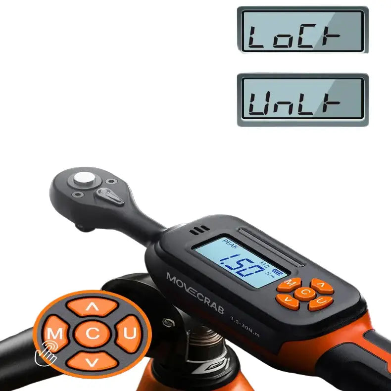 HBC Habicare 40-piece bike digital torque wrench set with 1/4-inch drive, includes various torque tools for precise bike maintenance.