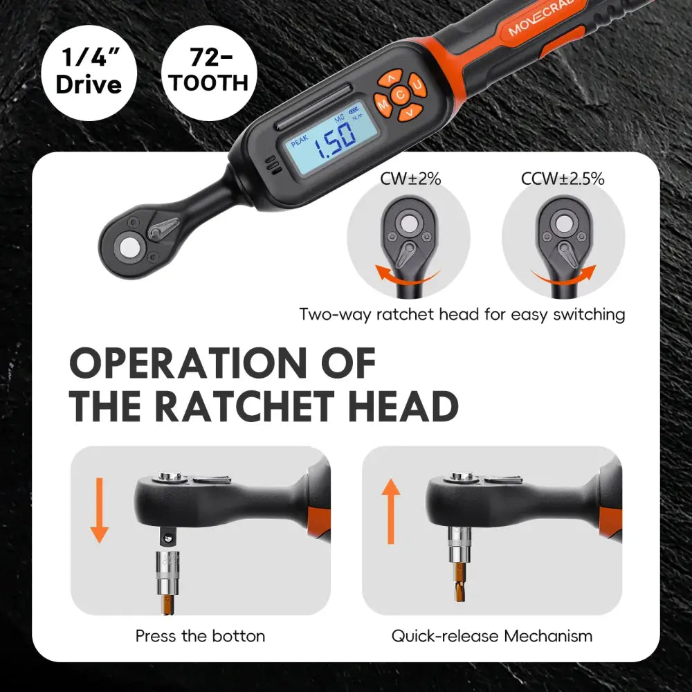Habicare 40-piece bike digital torque wrench set with 1/4-inch drive, includes various torque wrenches and accessories.