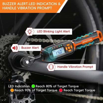 Habicare 40-piece bike digital torque wrench set with 1/4 inch drive, featuring adjustable torque settings and precision tools.