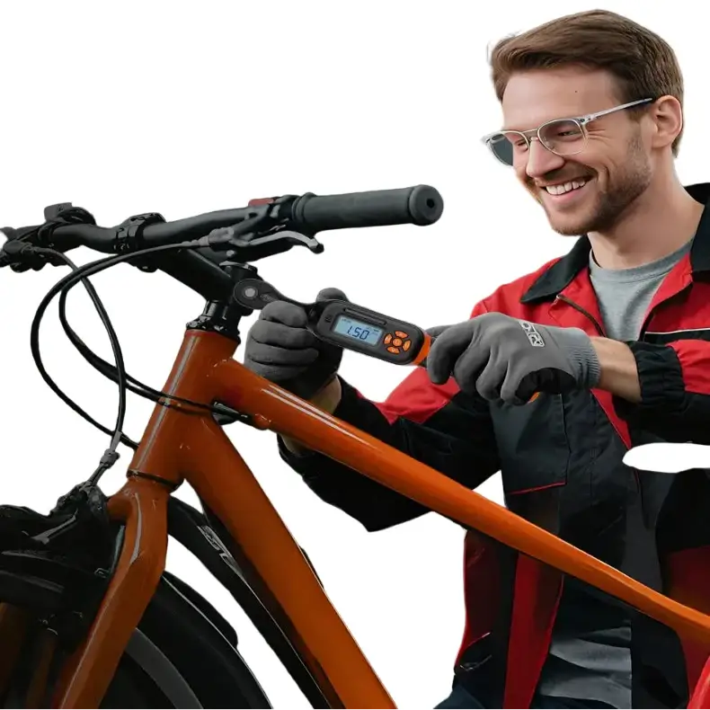 Habicare 40-piece digital torque wrench set for bikes, featuring a 1/4-inch drive with adjustable torque specifications.